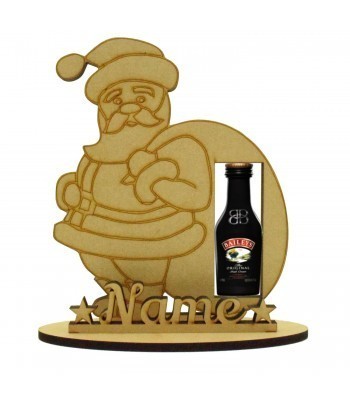 6mm Baileys Irish Liqueur Miniature Christmas Holder on a Stand - Santa - Stand Options